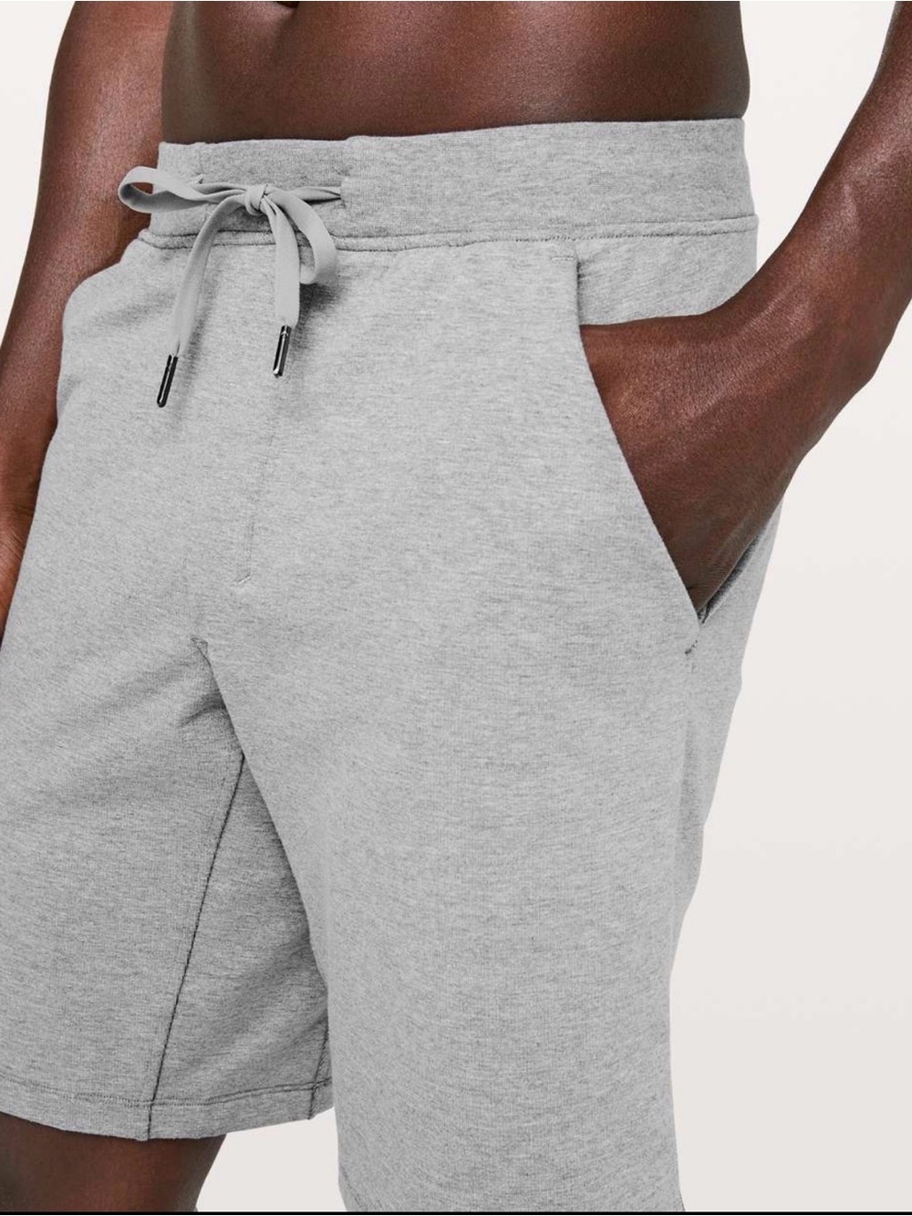 lululemon athletica Men's Light Grey Drawstring Athletic Shorts